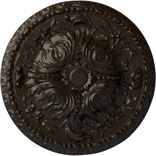 Ekena Millwork Amelia Ceiling Medallion (Fits Canopies up to 2 3/8"), Hand-Painted Stone Hearth, 19 5/8"OD x 3/4"P CM20AMSHF - main